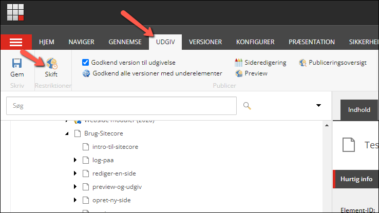 Skift udgivelsestidspunkt