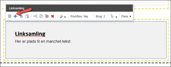 Indsæt et link i en linksamling
