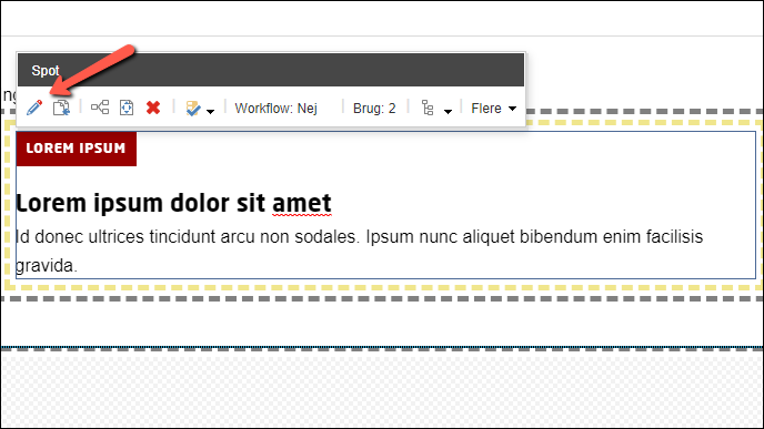 Sideredigering af modul