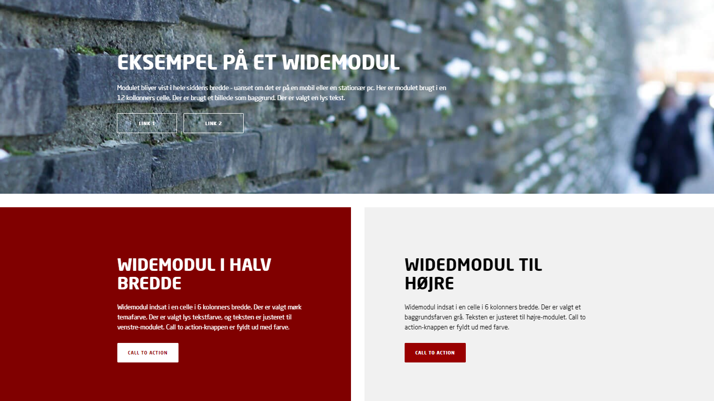 Eksempler på brug af widemodulet
