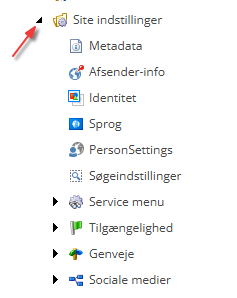 Site indstillinger