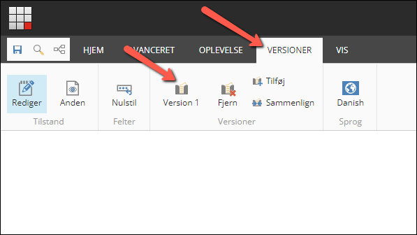 Se versioner i sideredigering